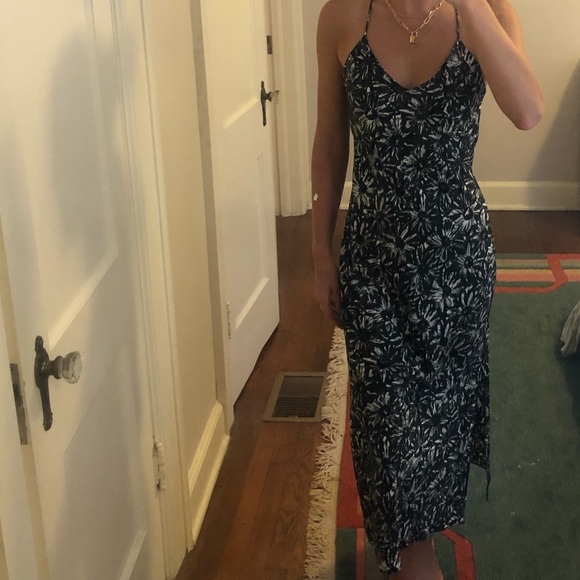 Topshop black and white graphic floral print dress - Picture 2 of 6